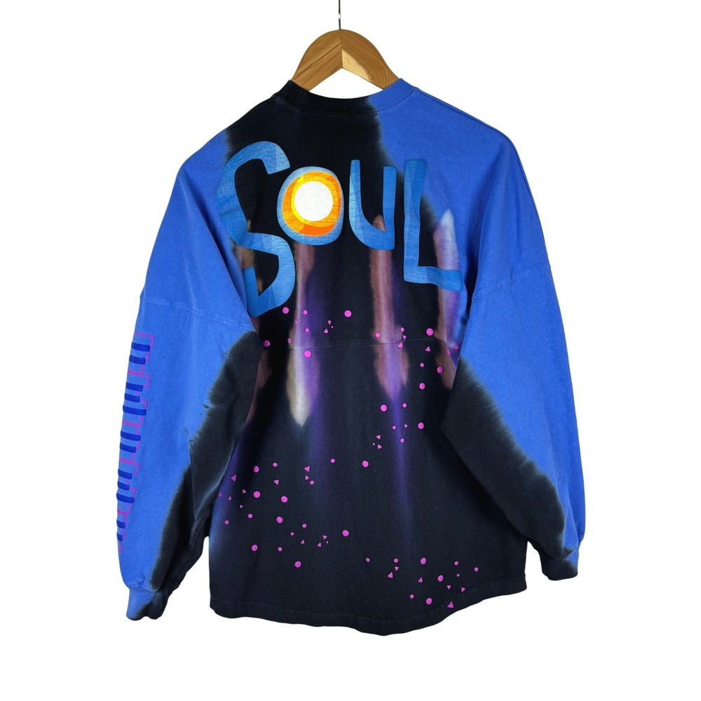 Disney Women Soul Spirit Jersey XS Blue Joe Gardner Puff Print Pixar Jazz Artsy